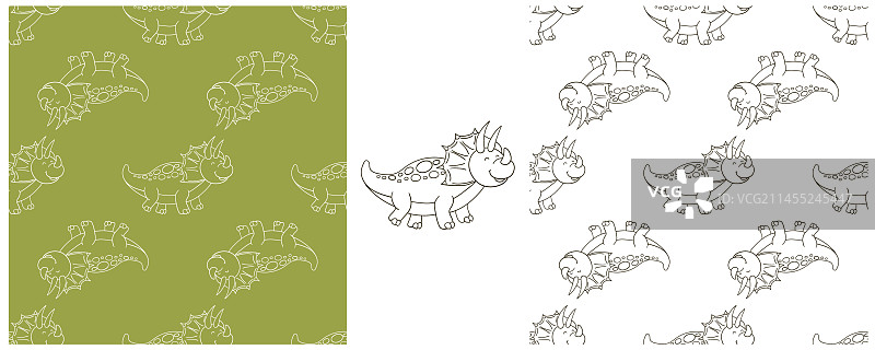 侏罗纪恐龙填色套装图片素材