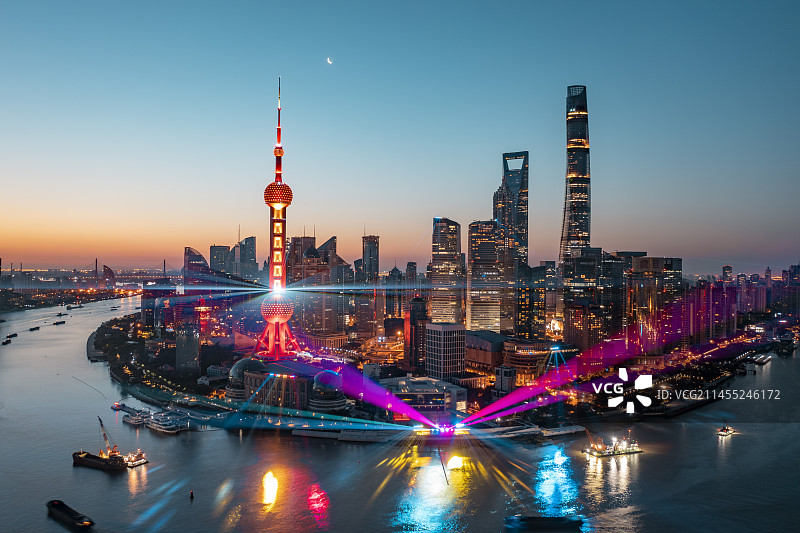 上海城市建筑风光夜景图片素材