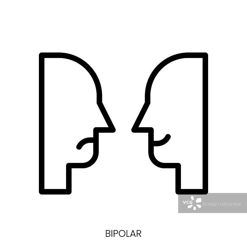 双相情感障碍图标线条艺术设计图片素材