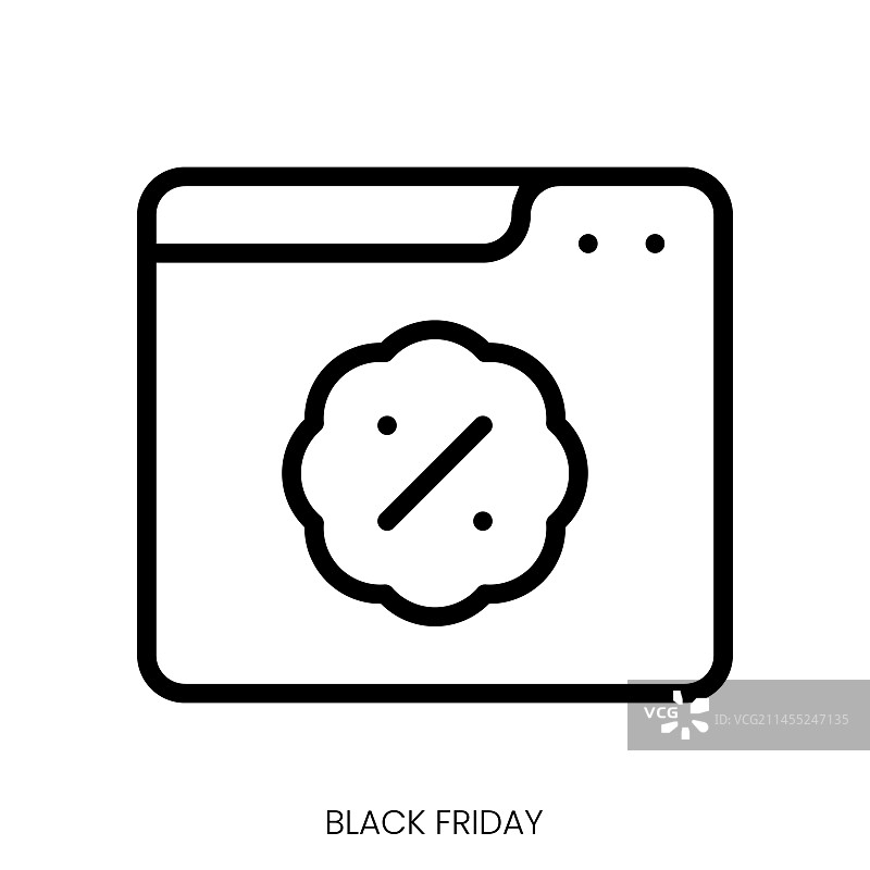 黑色星期五线性艺术图标设计图片素材