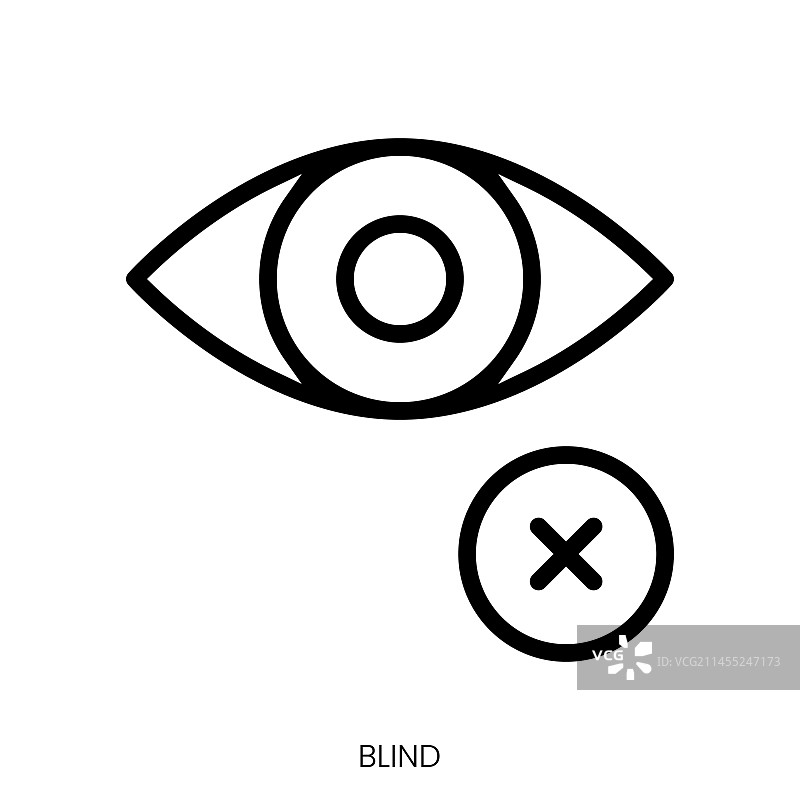 失明图标线条艺术风格设计图片素材