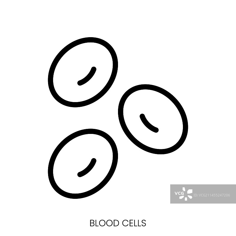 血细胞图标线条艺术风格设计图片素材