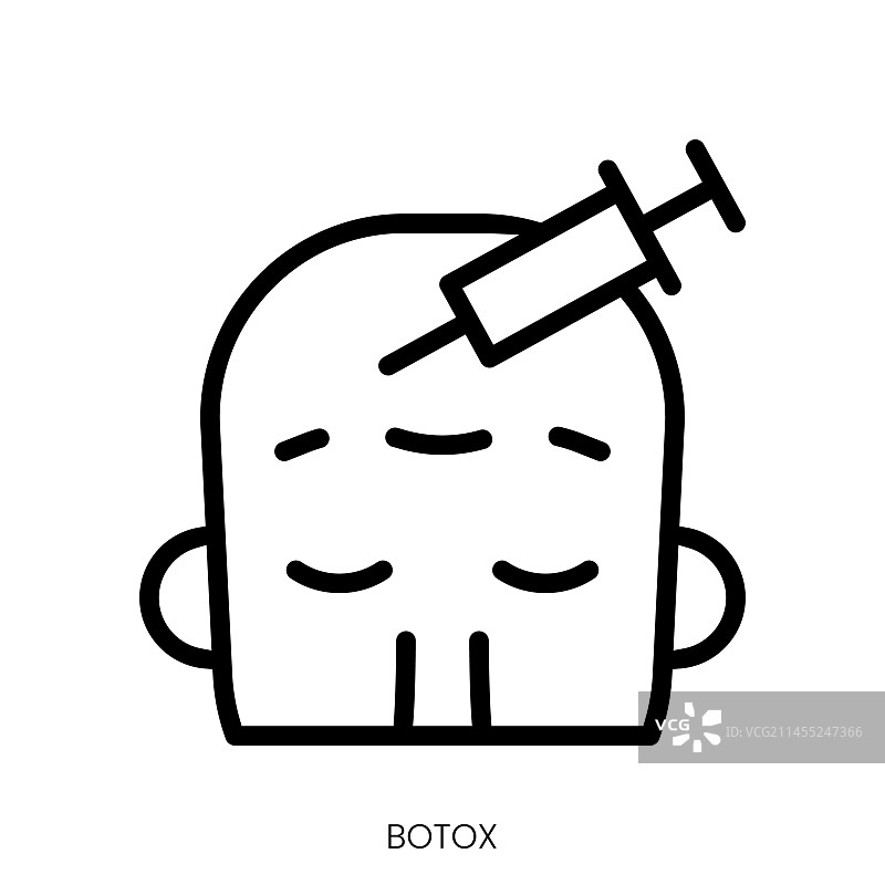 肉毒杆菌线稿风格图标设计图片素材