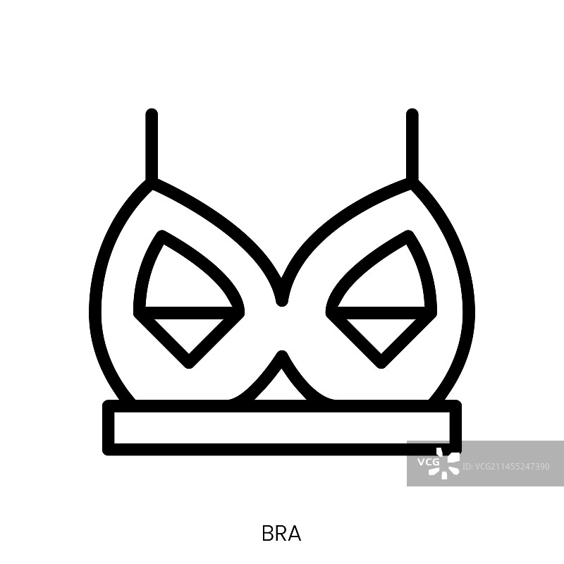 白色背景的胸罩线条艺术风格设计图片素材