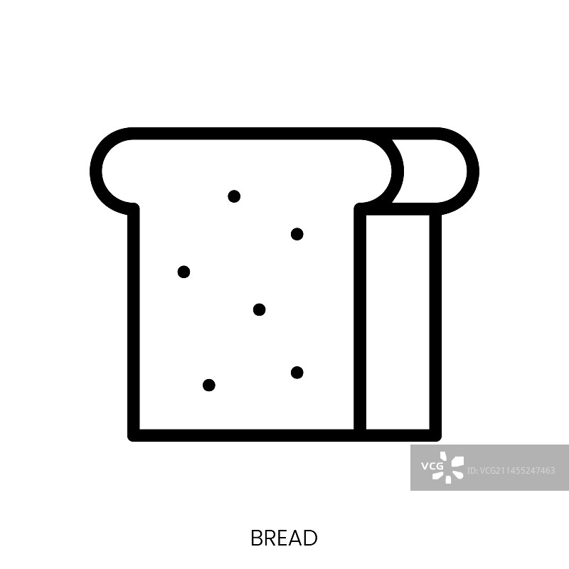 面包图标线条艺术风格设计图片素材