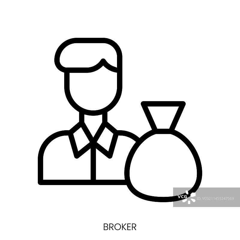 经纪人图标线条艺术风格设计图片素材