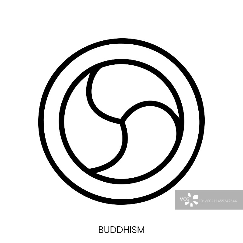 佛教线条艺术风格设计图片素材