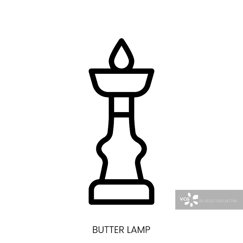 黄油灯图标线条艺术风格设计图片素材