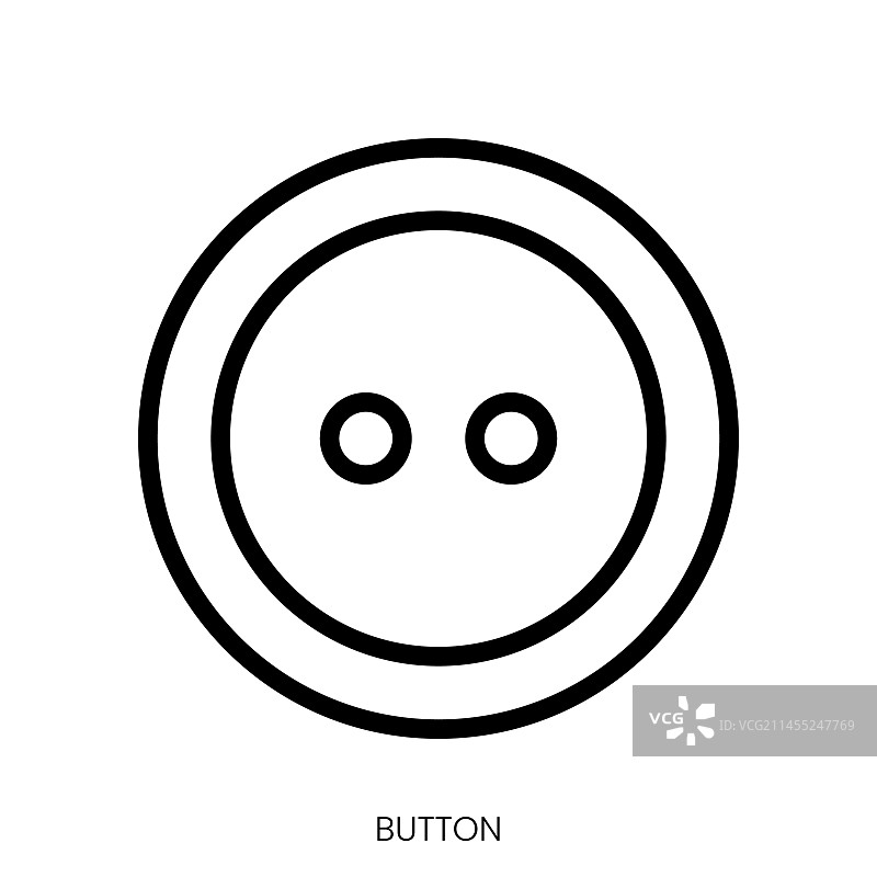 隔离的线条艺术风格按钮图标设计图片素材