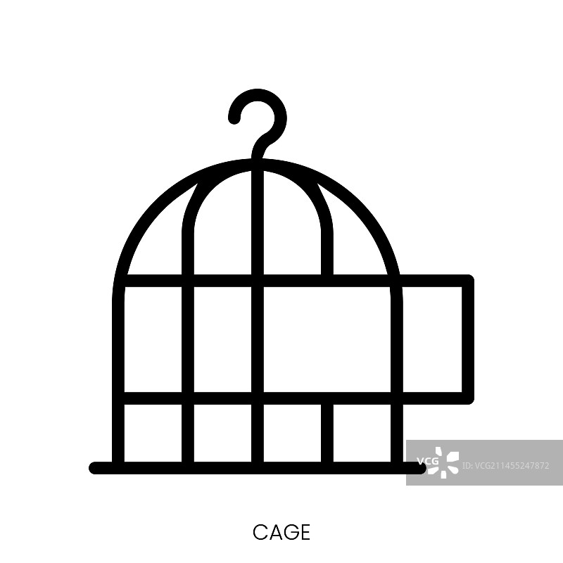 笼子线条艺术设计（白色背景）图片素材