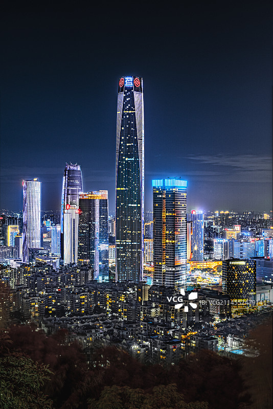 东莞民营国贸CBD夜景图片素材
