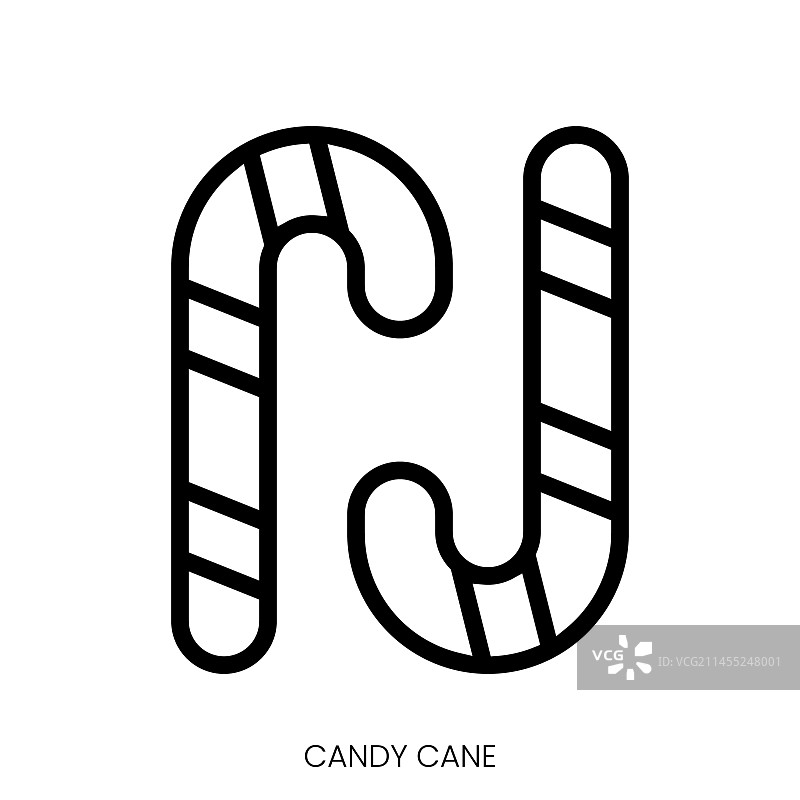糖果手杖线条艺术风格图标设计图片素材