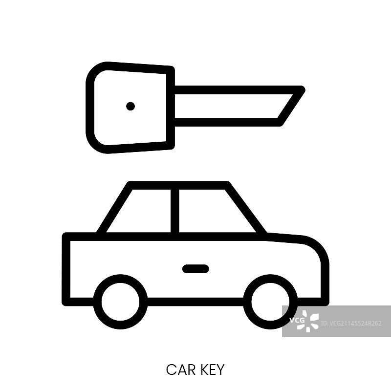 汽车钥匙图标线条艺术设计图片素材