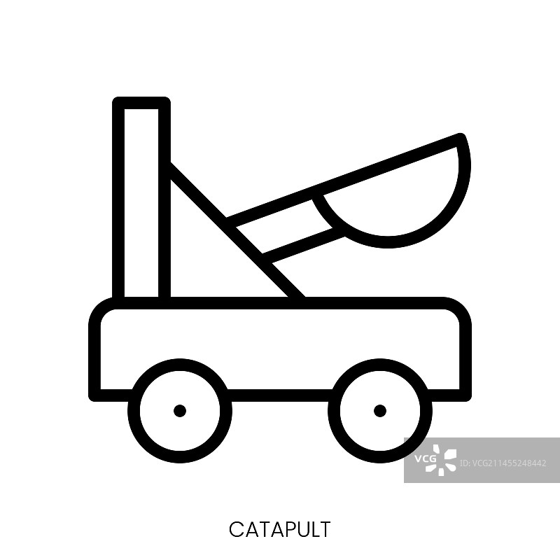 投石机图标线条艺术风格设计图片素材