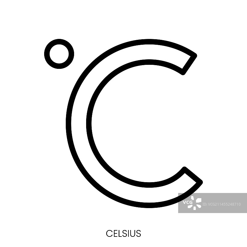 摄氏度图标线条艺术风格设计图片素材
