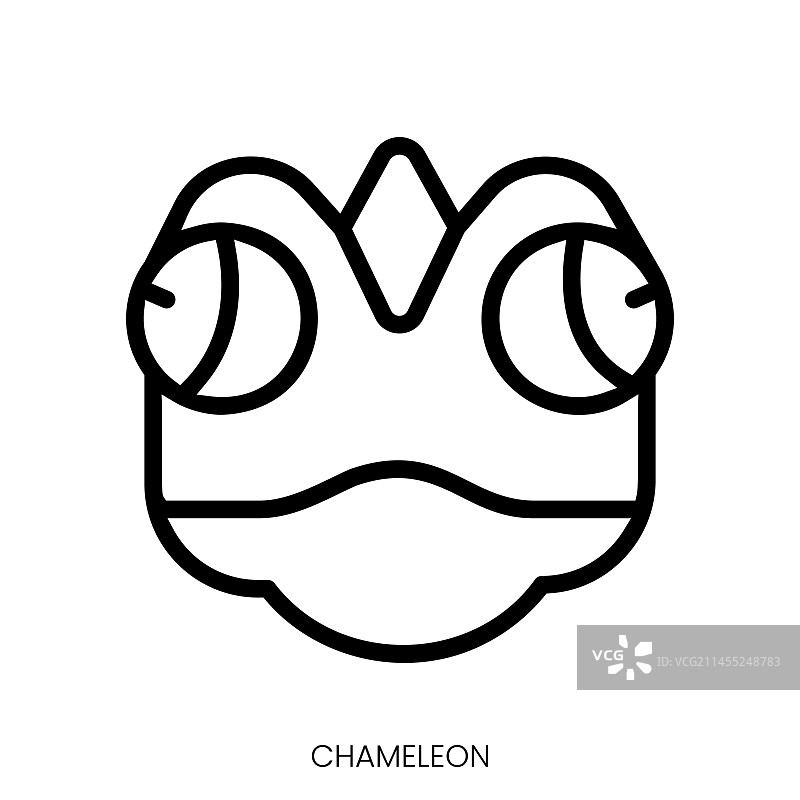 变色龙图标线条艺术风格设计图片素材