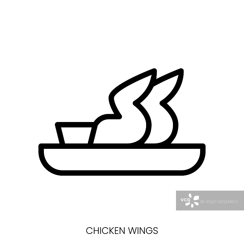 鸡翅线条艺术风格设计图标图片素材