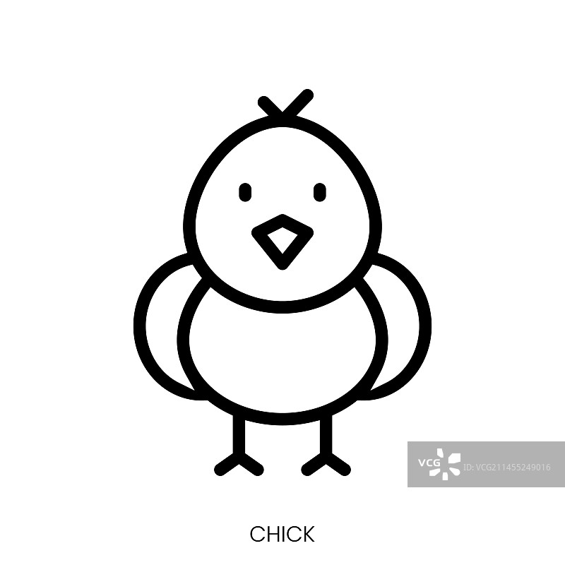 小鸡图标线条艺术风格设计图片素材