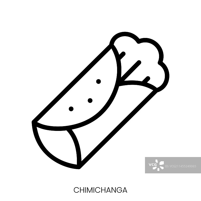 墨西哥肉馅卷饼线性艺术风格设计图片素材