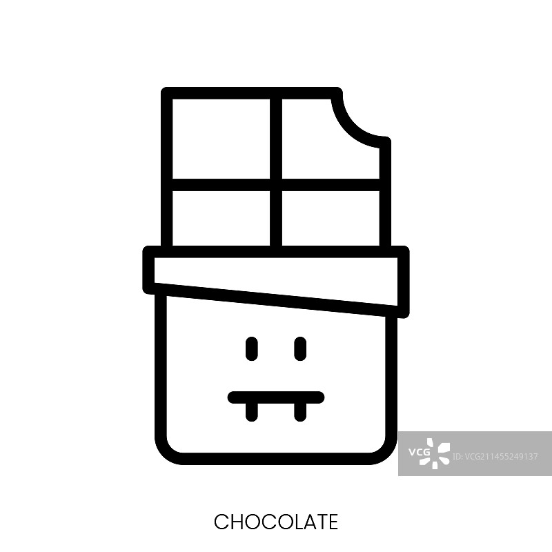 巧克力图标线条艺术设计图片素材