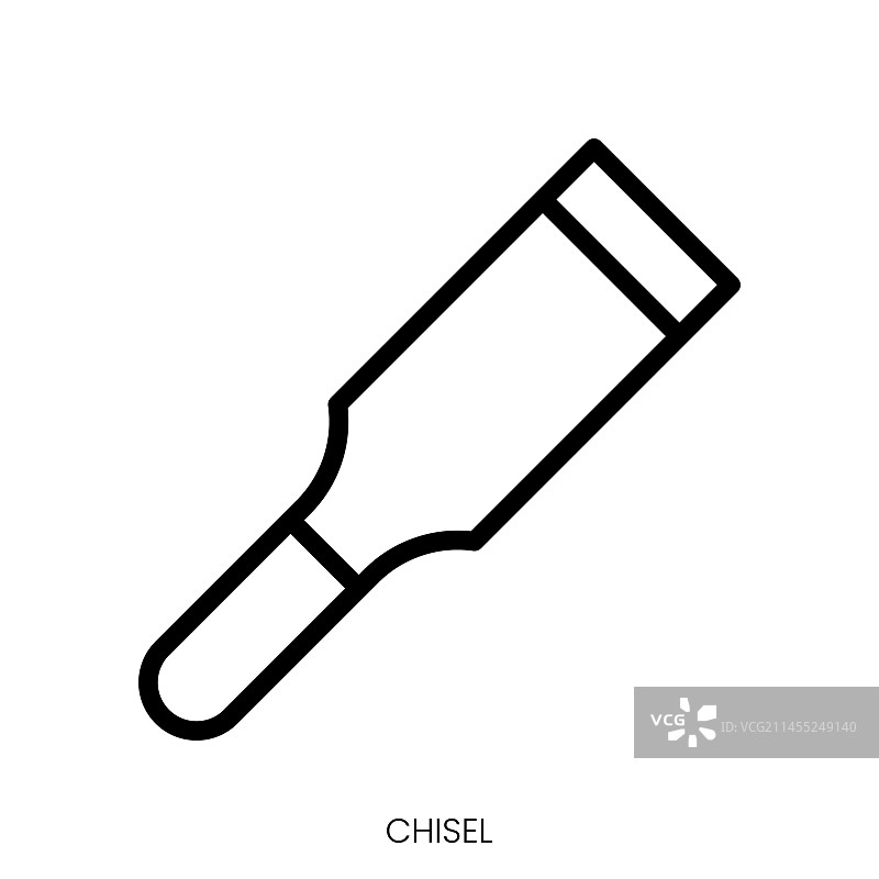 凿子图标线条艺术风格设计隔离图片素材