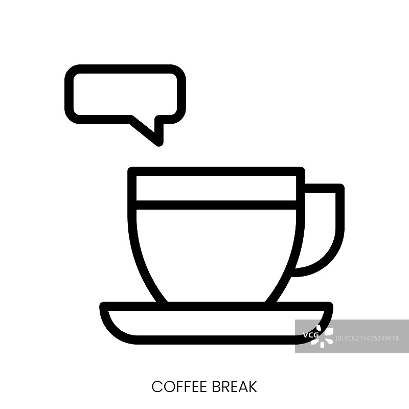 咖啡休息图标线条艺术风格设计图片素材