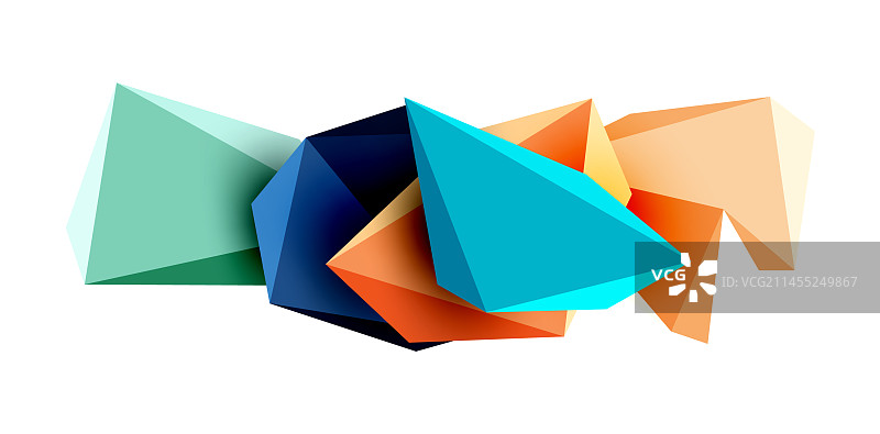 3d低多边形三角形设计元素图片素材