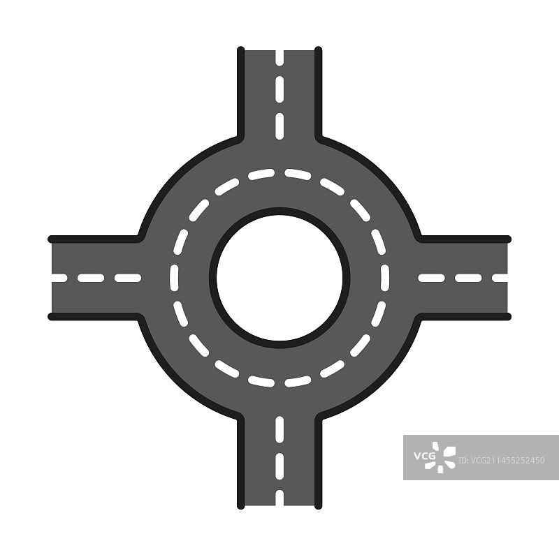 公路环形交叉路口路线图标图片素材