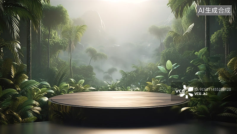 【AI数字艺术】创意三维空间3D圆形展台图片素材