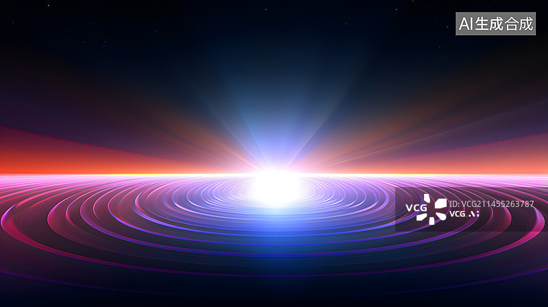 【AI数字艺术】数码彩色镜头光晕发光几何图形海报网页PPT背景图片素材