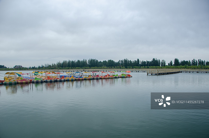 新疆阿克苏市沙雅渭干河景区 雁鸣湖图片素材