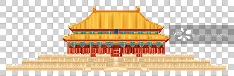 北京城市地标建筑故宫太和殿插画图片素材