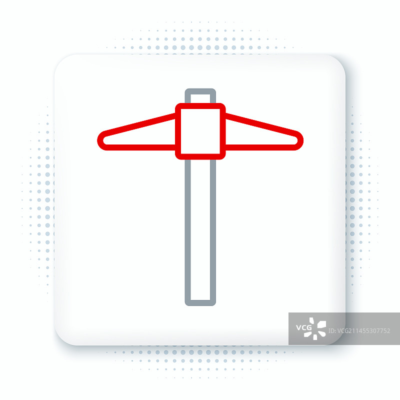 白色背景上的镐子线性图标图片素材