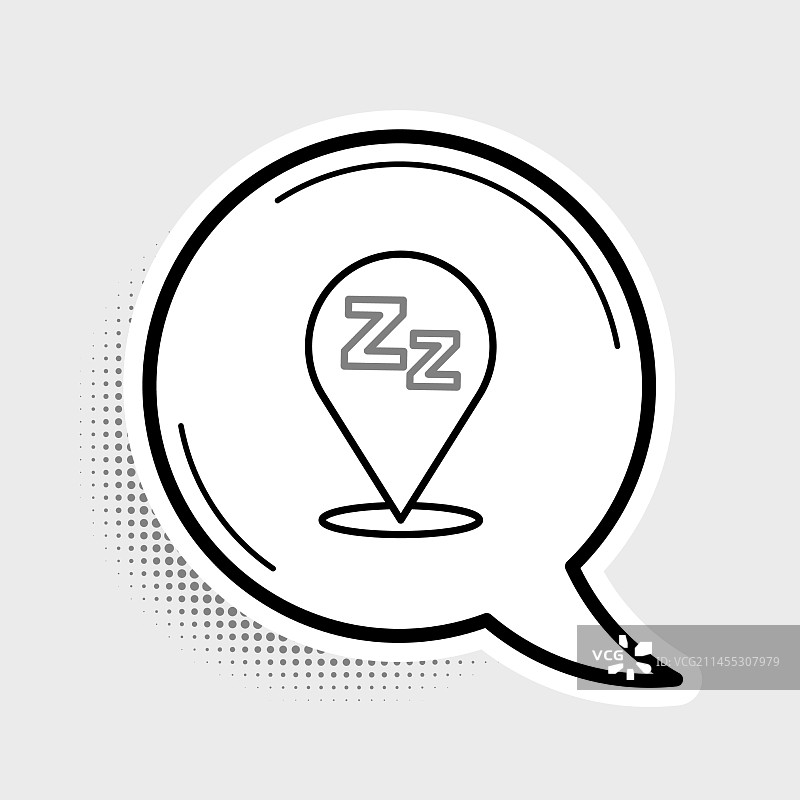 灰色背景上的线条睡眠图标图片素材