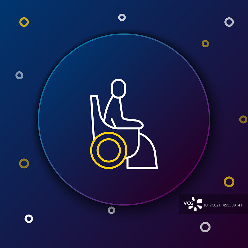 轮椅女人线条图标图片素材