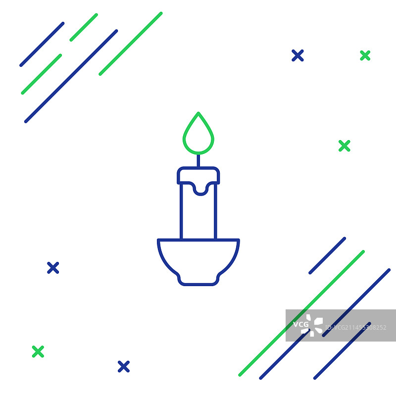 线条燃烧的蜡烛图标图片素材