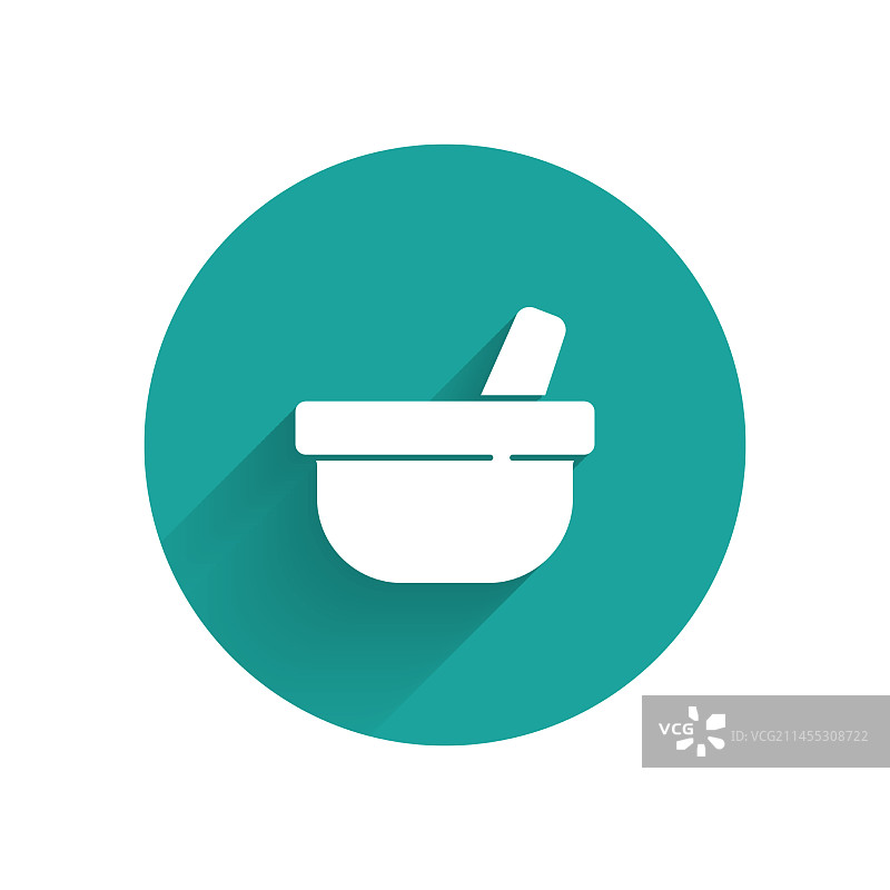 带长阴影的白色研钵和研杵图标图片素材