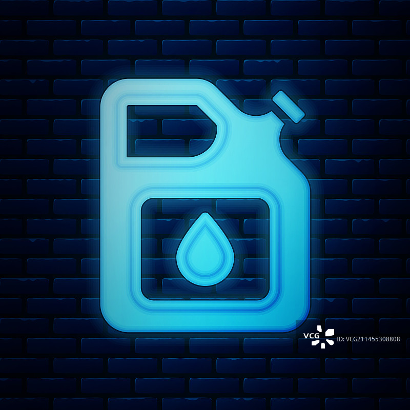发光霓虹汽油罐图标图片素材