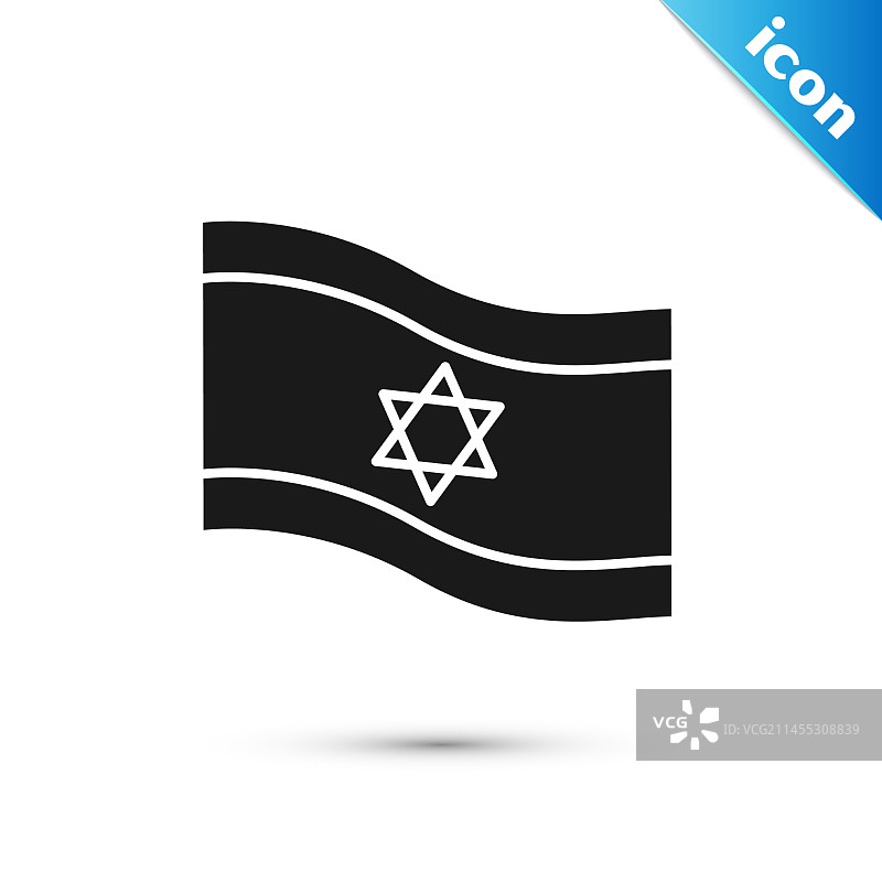 白色背景上的灰色以色列国旗图标图片素材