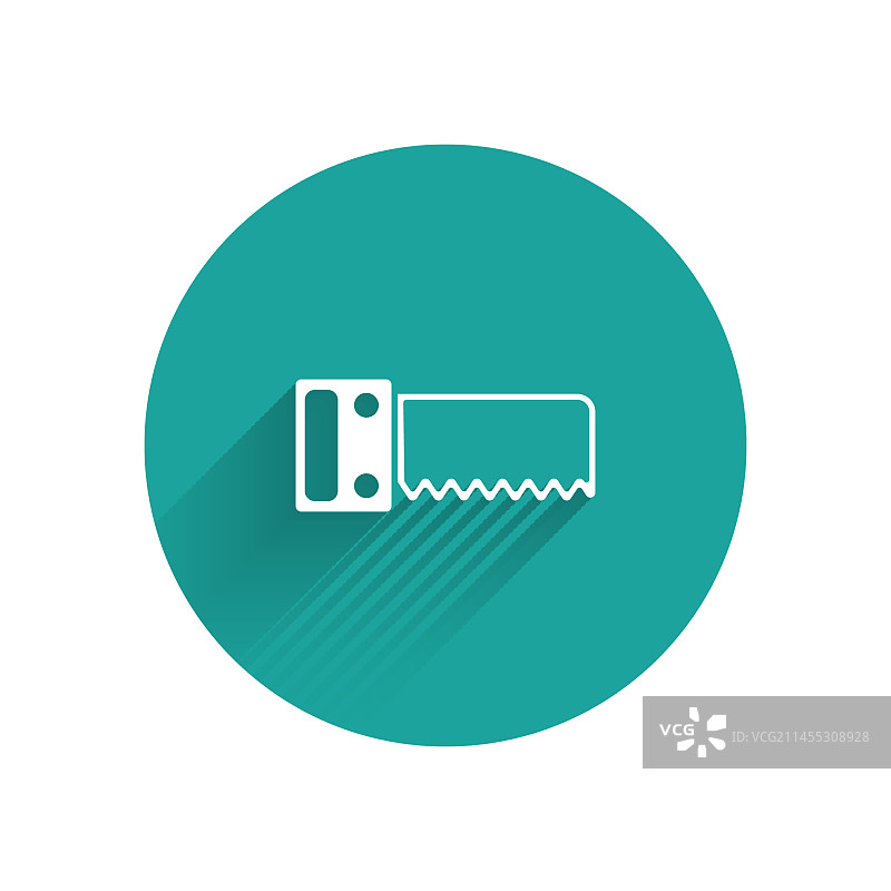 带长阴影的白色手锯图标图片素材