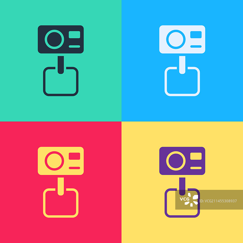 波普艺术风格极限运动相机图标图片素材