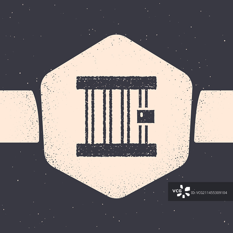 灰色背景的监狱窗户图标图片素材