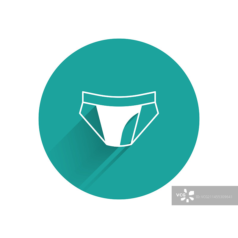 白色男士内裤图标，长阴影图片素材