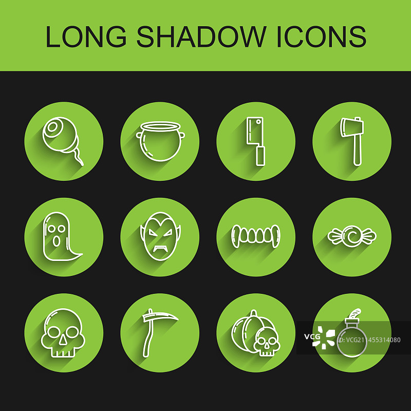 骷髅镰刀眼睛南瓜炸弹线条合集图片素材