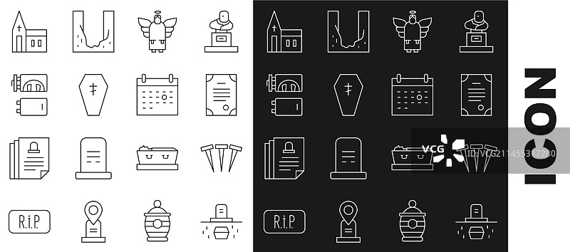 带金属钉子的棺材坟墓线条图案图片素材