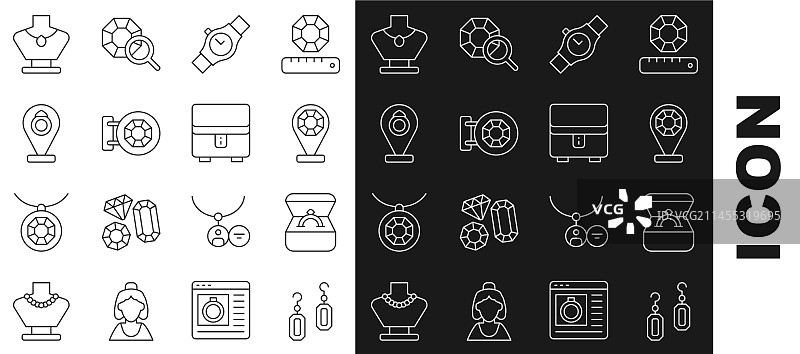 耳环钻石订婚戒指盒珠宝线条设计图片素材