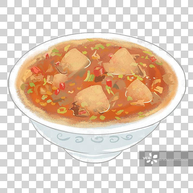 新疆汤饭手绘美食图片素材