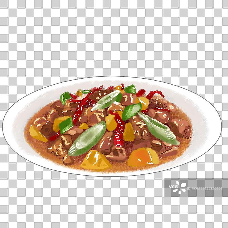 大盘鸡插画图片素材