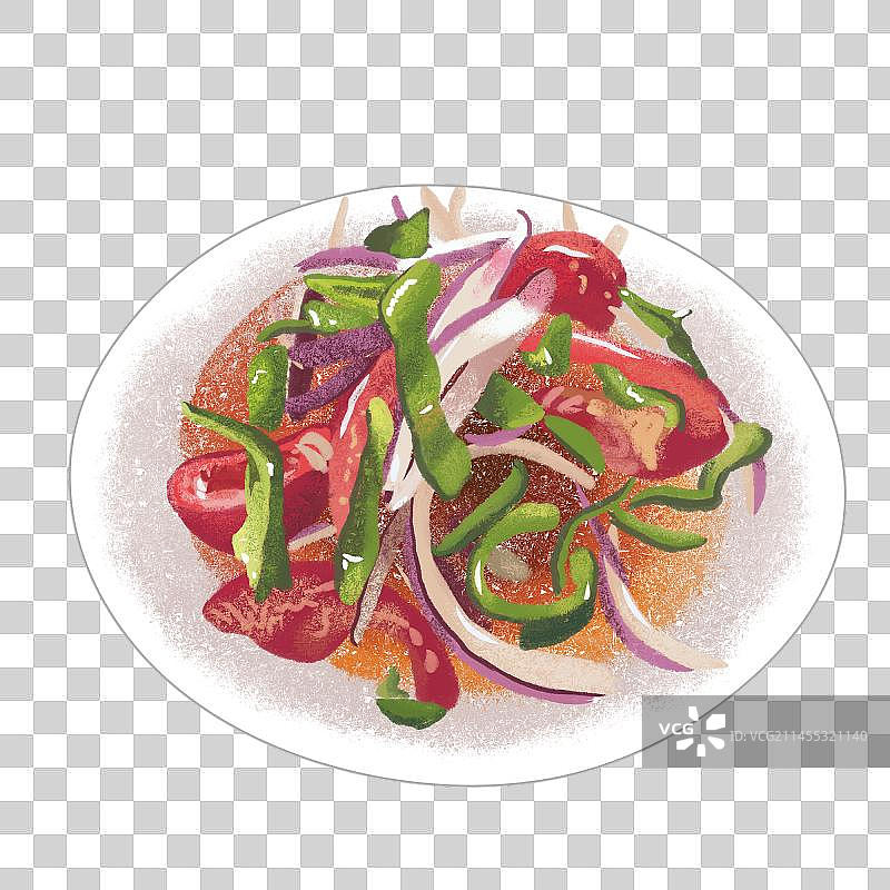 凉菜凉拌菜手绘插画图片素材