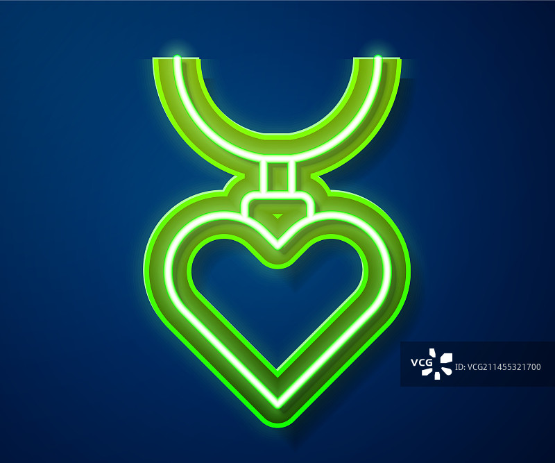 心形发光霓虹灯项链图片素材